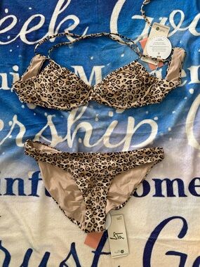 PQ Swim Tan Leopard Print Underwire Bikini